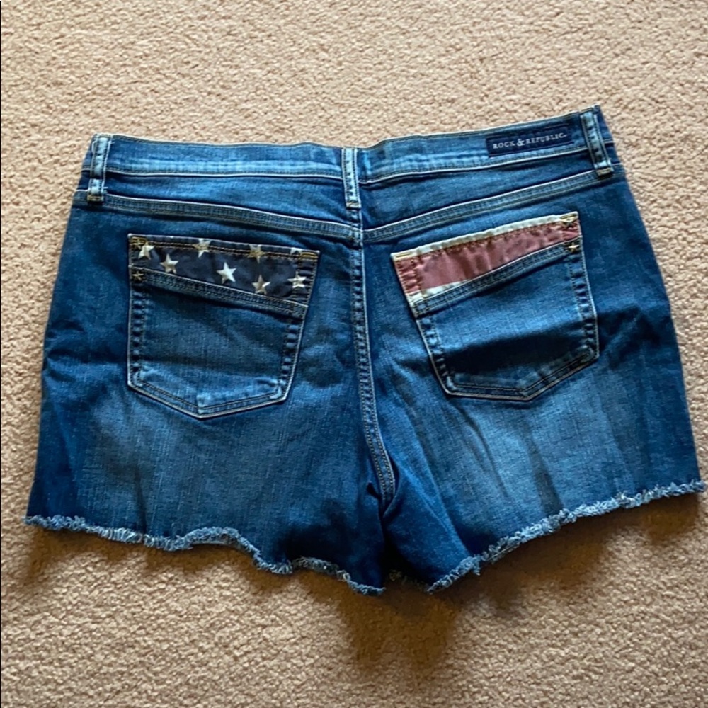 American Flag Jean Shorts